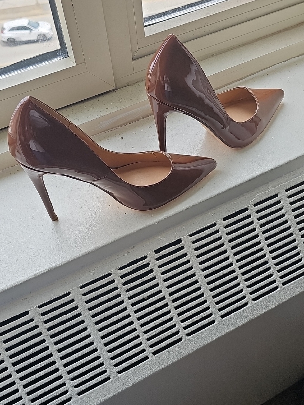 Steve Madden Glossy Chocolate Brown Pointed-Toe Stiletto Pumps